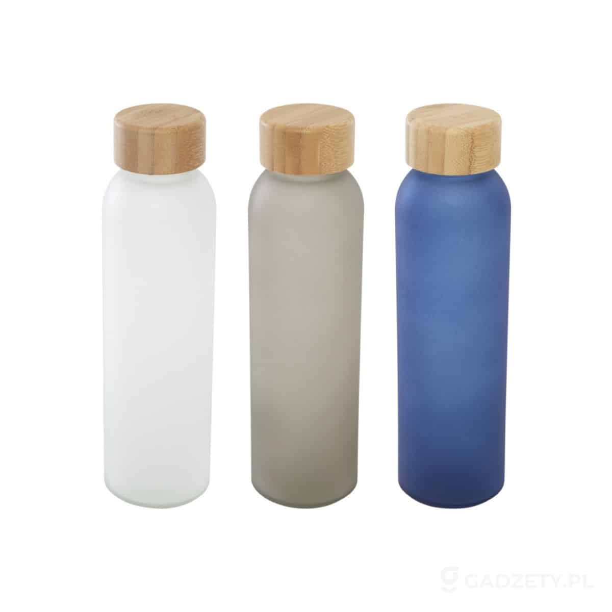 PFC-100830-kolorow-watermark Matowa butelka ze szkła sodowo-wapniowego Lume 500 ml z zakrętką bambusową – dostępne kolory