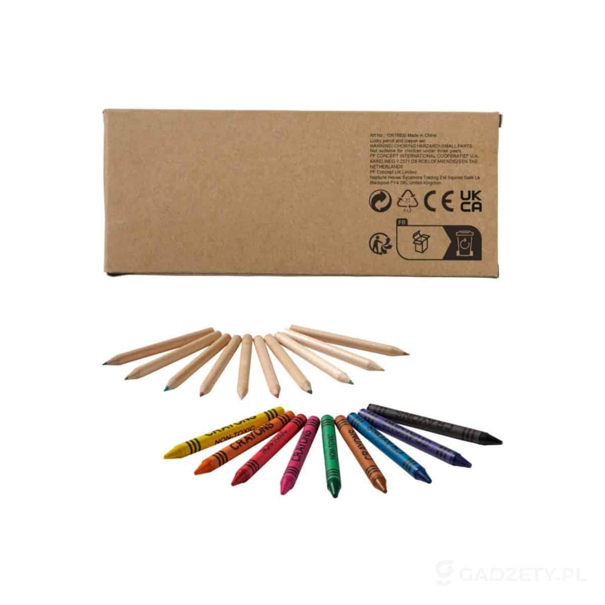 PFC-106788-wariant-watermark 19-elementowy zestaw kredek ołówkowych i świecowych Lucky – zdjęcia produktu