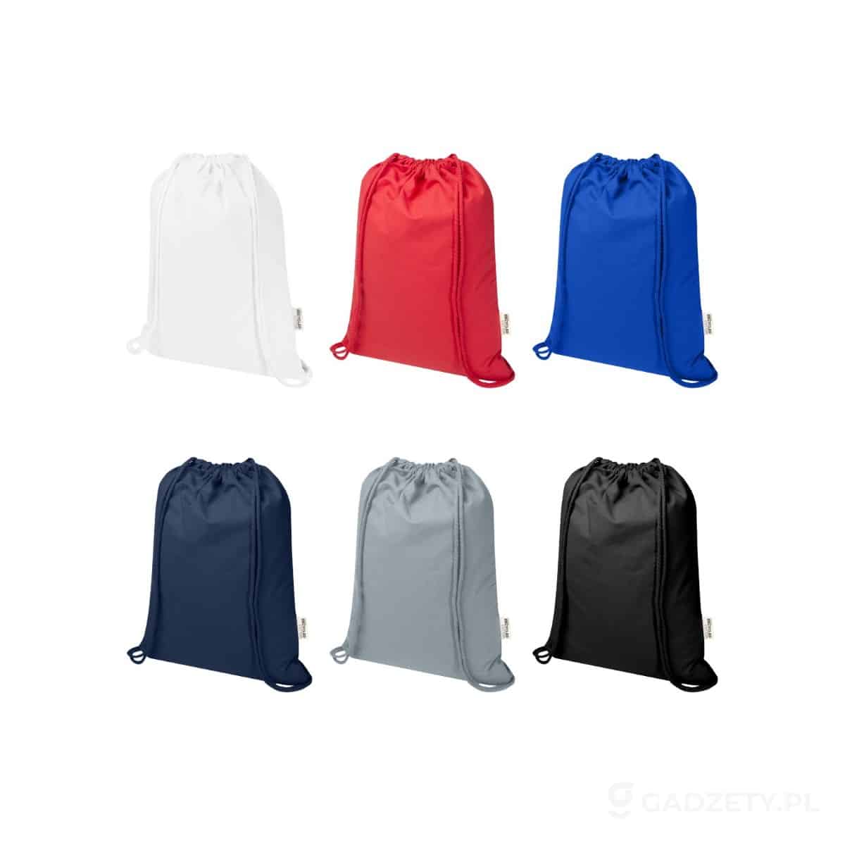 PFC-120761-kolorow-watermark Oregon Blend torba ściągana sznurkiem z materiału materiału z recyklingu, 140 g/m², 5 l, posiadająca certyfikat GRS – dostępne kolory