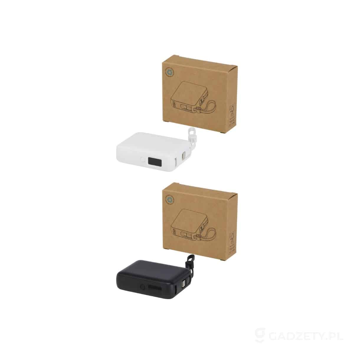 PFC-124450-kolorow-watermark Acrux powerbank do tabletu o pojemności 10 000 mAh i mocy 35 W z wbudowanym kablem typu C - wykonany z tworzyw sztucznych pochodzących z recyklingu. – dostępne kolory