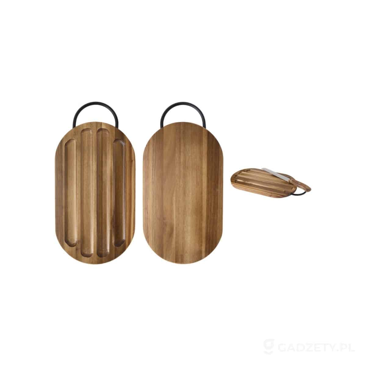 PFC-126393-wariant-watermark Prestige deska do krojenia z drewna akacjowego z nożem do chleba – zdjęcia produktu
