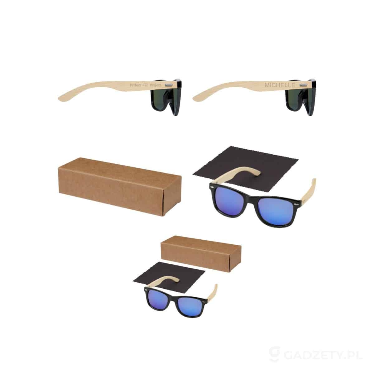 PFC-127001-wariant-watermark Lustrzane okulary przeciwsłoneczne wykonane z plastiku PET z recyklingu/bambusa Taiyō z polaryzacją w pudełku upominkowym – zdjęcia produktu