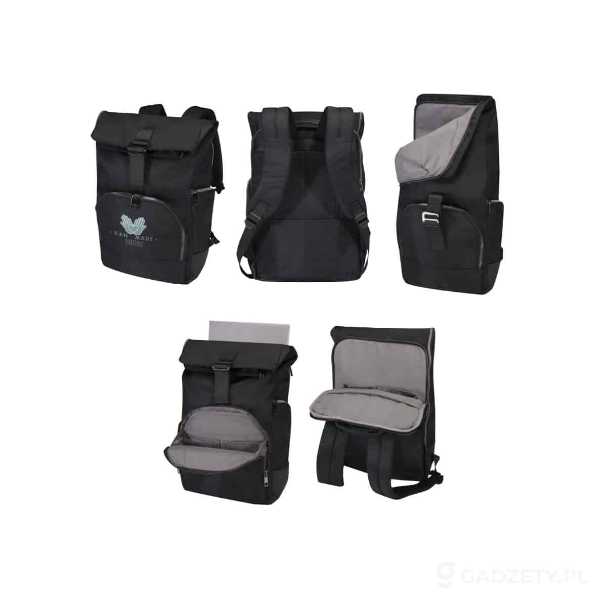 PFC-130088-wariant-watermark Rhine plecak ze zwijaną górą o wysokości 38 cm i pojemności 18 l wykonany z materiałów z recyklingu z certyfikatem GRS – zdjęcia produktu