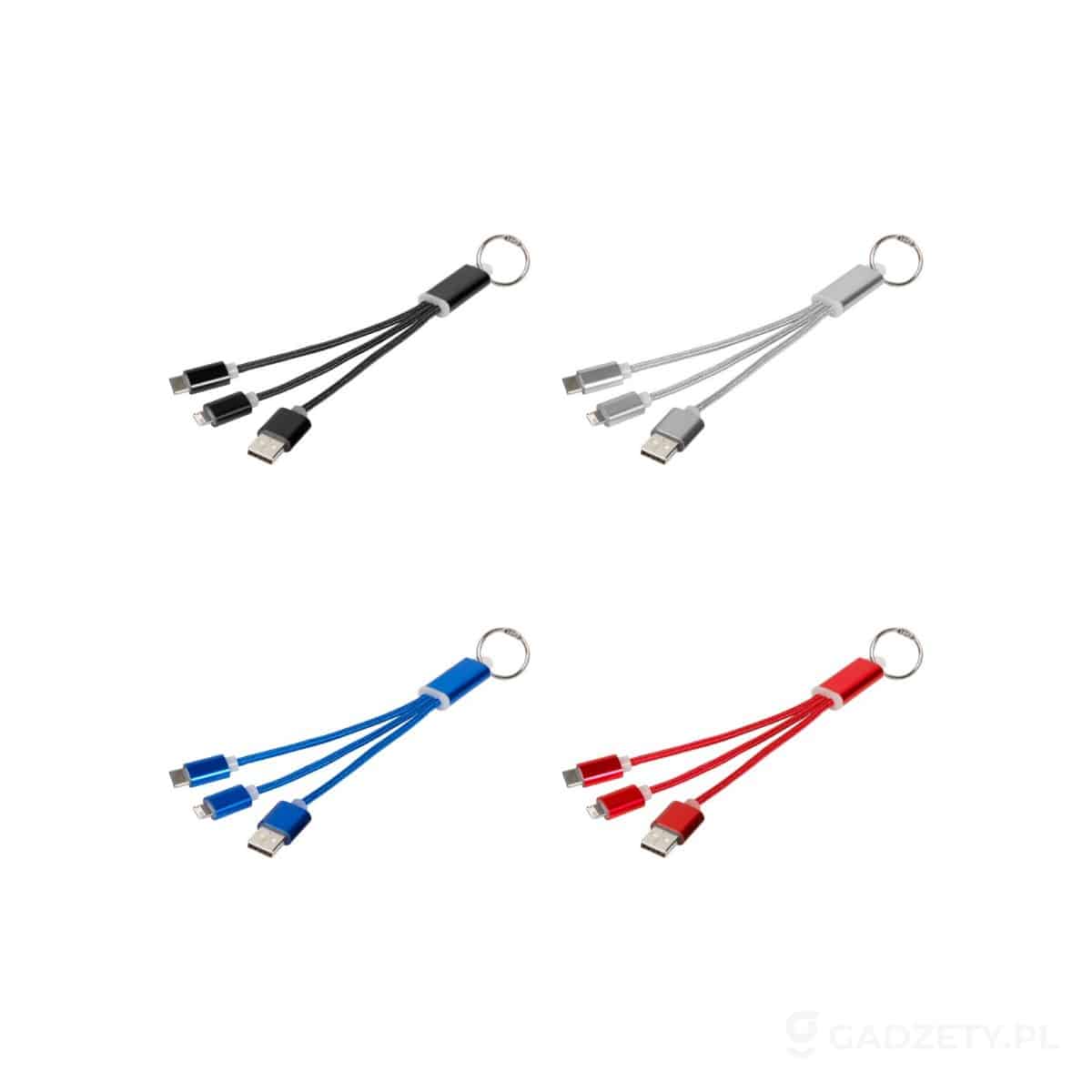 PFC-134961-kolorow-watermark Kabel do ładowania 3w1 Metal z kółkiem na klucze – dostępne kolory
