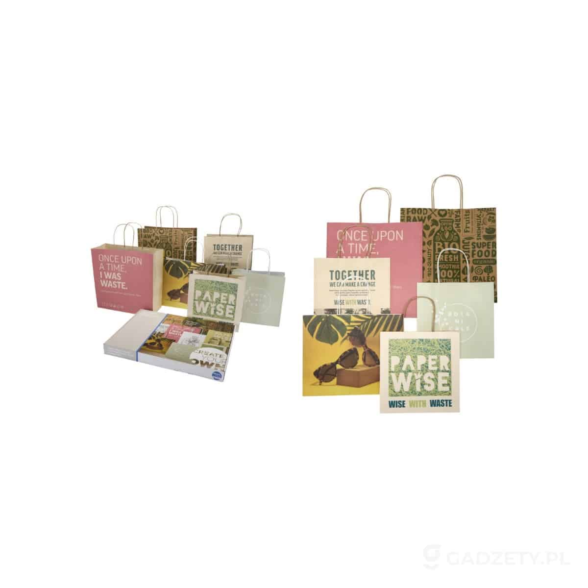 Zestaw próbek z torbami wykonanymi z odpadów bio oraz z papieru Kraft – zdjęcia produktu