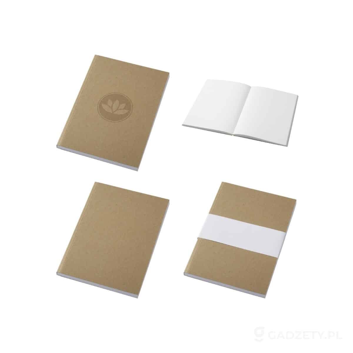 PFC-210264-wariant-watermark Notatnik A5 Novella Austen z miękką okładką z materiału z recyklingu, papier pakowy — 100 kartek – zdjęcia produktu