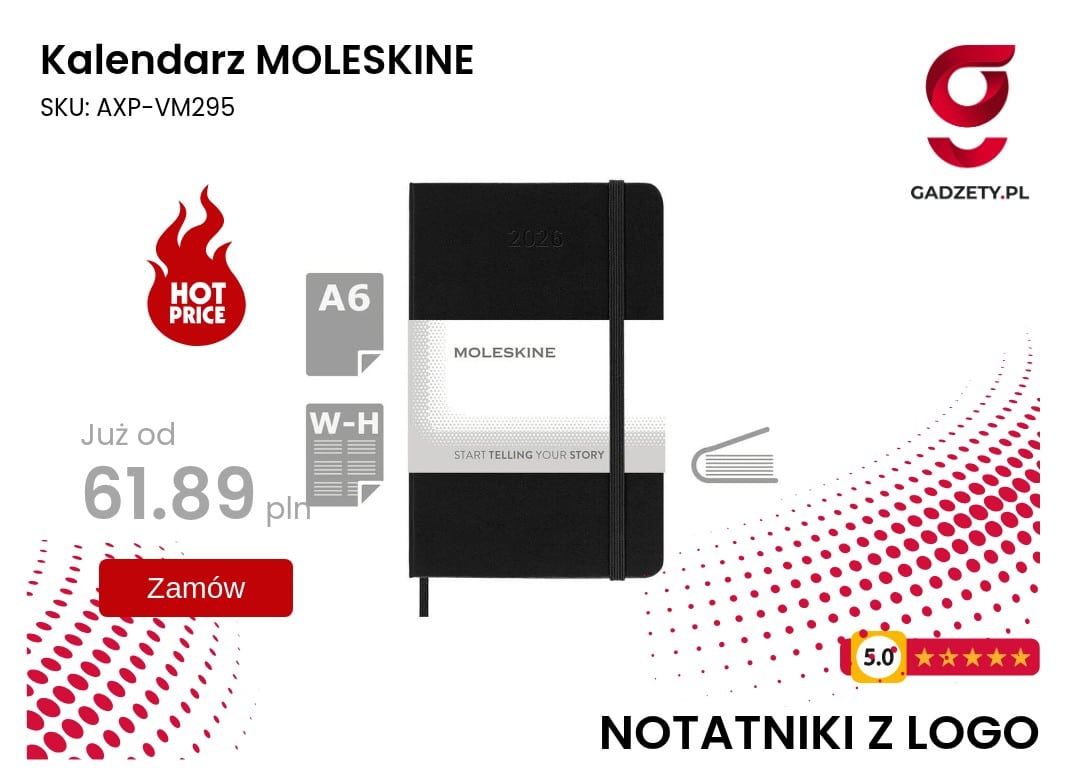 Kalendarz MOLESKINE kalendarz MOLESKINE w okładce