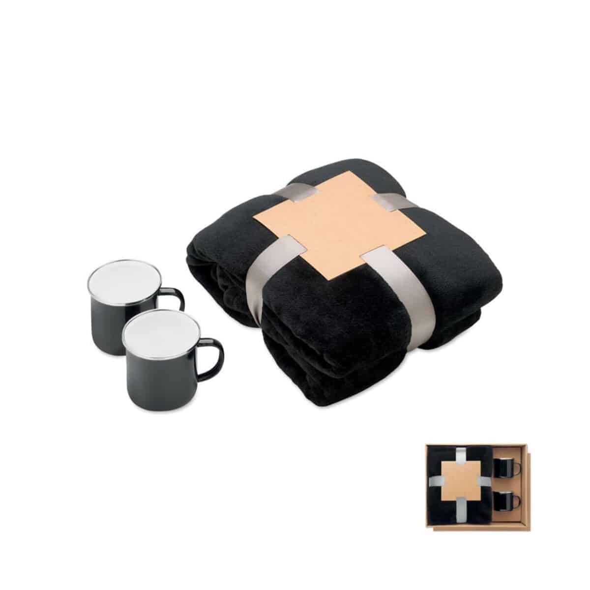 Zestawy prezentowe z logo – zestaw koc polarowy i 2 kubki agradable mo3207-03 Zestaw koc polarowy i 2 kubki AGRADABLE mo3207-03