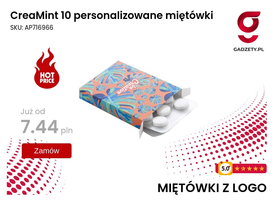 CreaMint 10 personalizowane miętówki Personalizowane miętówki CreaMint 10 w opakowaniu