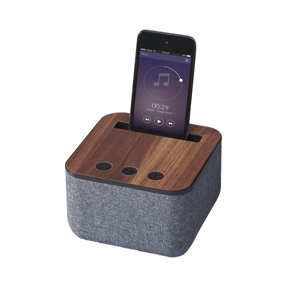 Materiałowo-drewniany głośnik Bluetooth® Shae