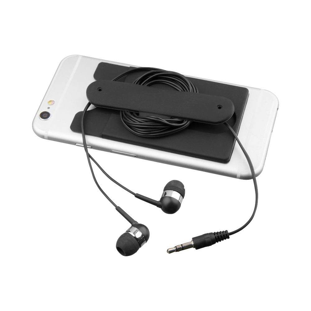 Słuchawki douszne z kablem i silikonowy portfel Wired
