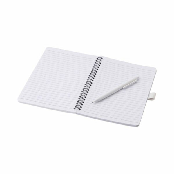 Antybakteryjny notatnik ok. A5 z długopisem - biały