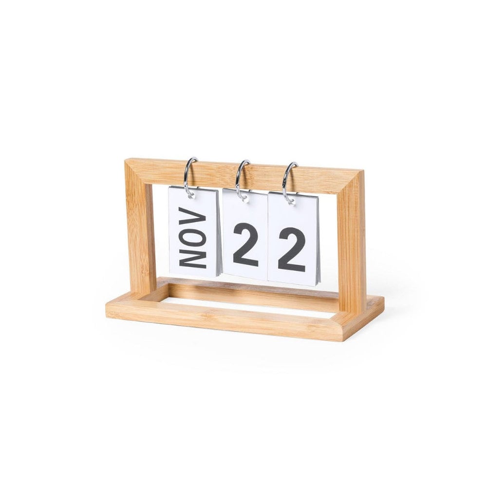 Bambusowy kalendarz na biurko - brązowy