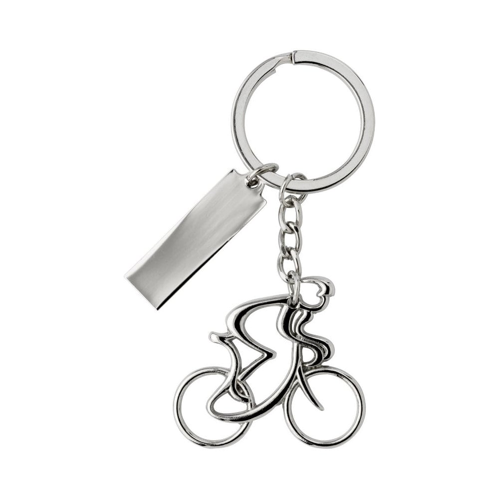 Brelok do kluczy "rowerzysta" - srebrny