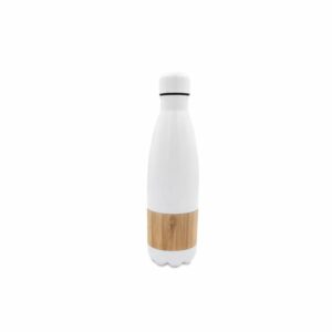 Butelka termiczna 500 ml z bambusowym elementem - biały