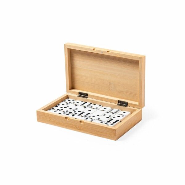 Gra domino w bambusowym pudełku - jasnobrązowy