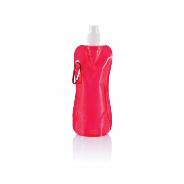 Składana butelka sportowa 400 ml z karabińczykiem - czerwony
