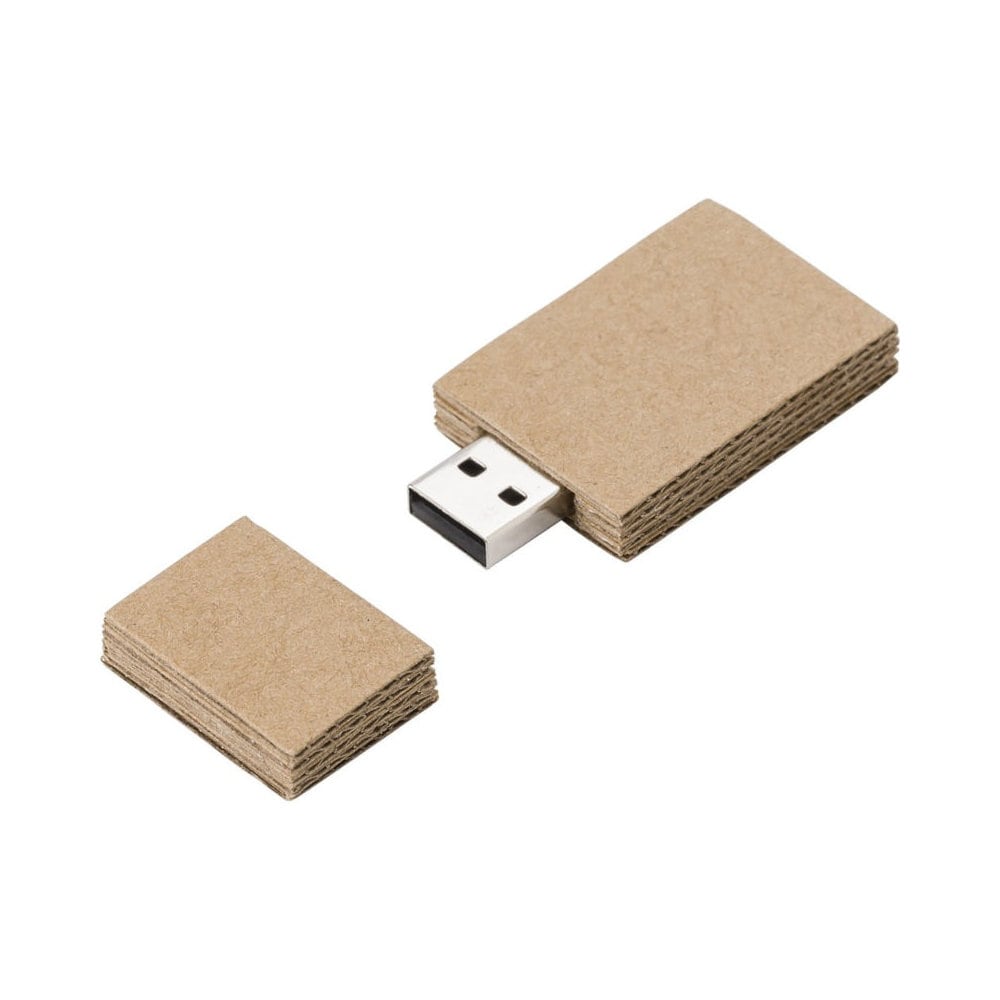 Tekturowa pamięć USB 16 GB - brązowy