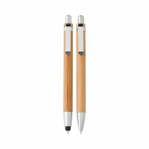 bambusowy długopis touch pen i ołówek mechaniczny - brązowy