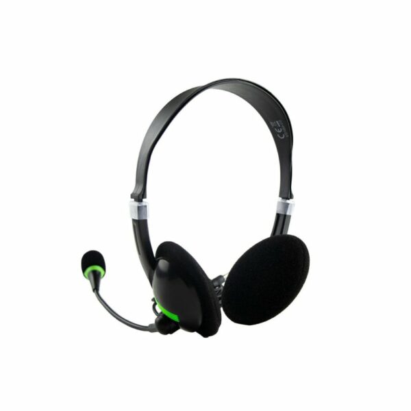 Zestaw słuchawkowy: słuchawki nauszne z mikrofonem - czarny