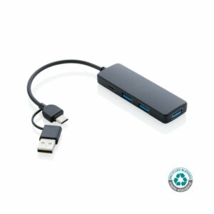 Hub USB 2.0 z USB C RABS - black