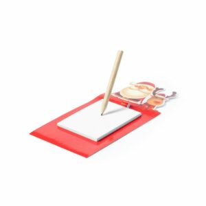 Notatnik z magnesem i ołówkiem - czerwony