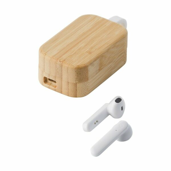 Bezprzewodowe słuchawki douszne - drewno