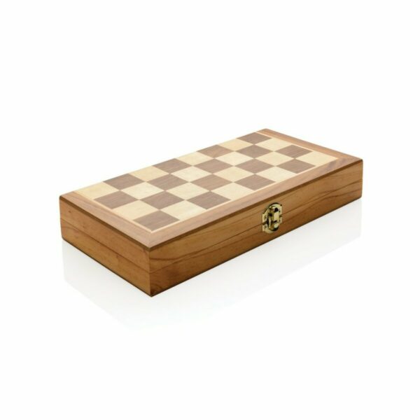 Drewniany zestaw do gry w szachy - brązowy