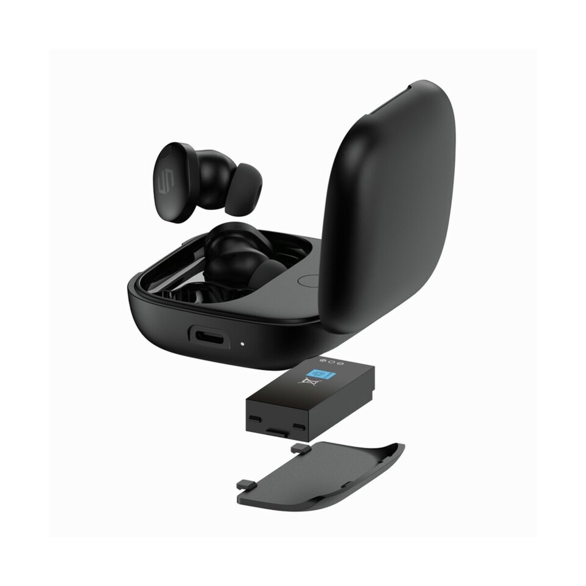 bezprzewodowe-sluchawki-douszne-z-recyklingu-lakewood-P331.5401-2 Bezprzewodowe słuchawki douszne z recyklingu Lakewood - czarny