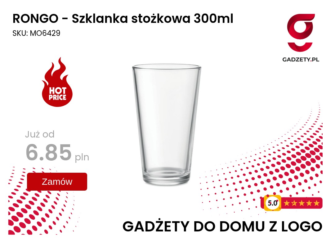 Szklanka stożkowa RONGO o pojemności 300 ml