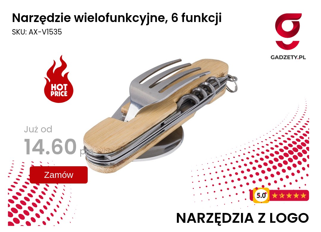 Narzędzie wielofunkcyjne z sześcioma funkcjami