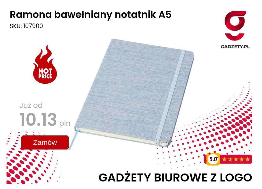 Ramona bawełniany notatnik A5