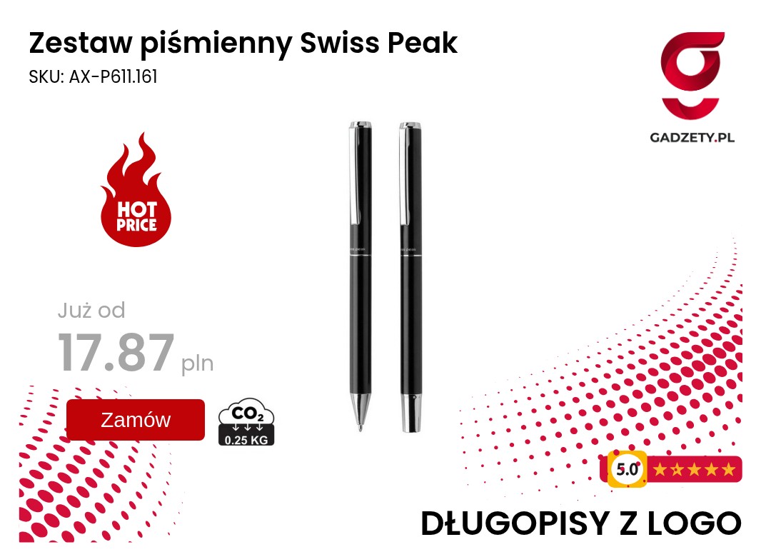 Zestaw piśmienny Swiss Peak Luksusowy zestaw piśmienny Swiss Peak