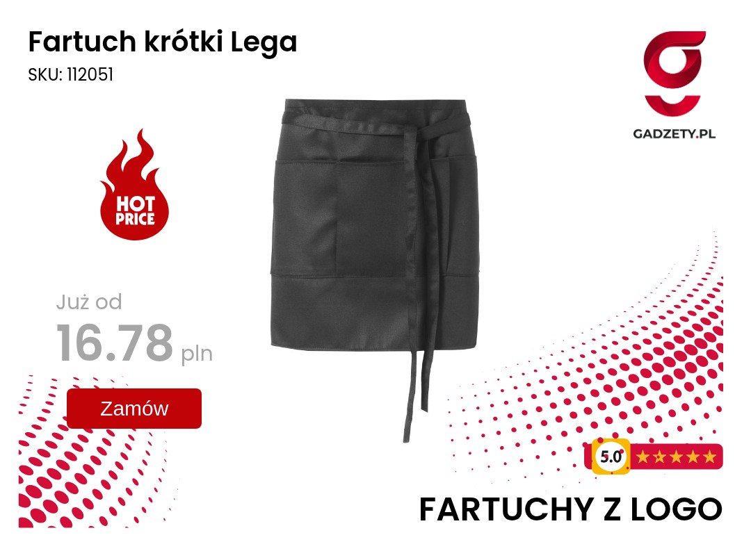 Fartuch krótki Lega w kolorze białym