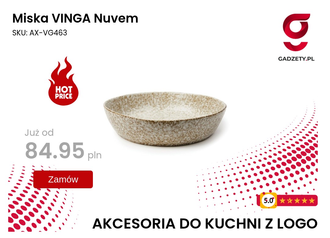 Biała miska VINGA Nuvem na stole